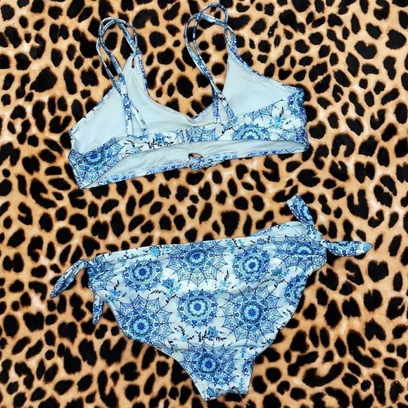 •WONDER NATION• blue paisley print bikini size 14-16 - Picture 3 of 5